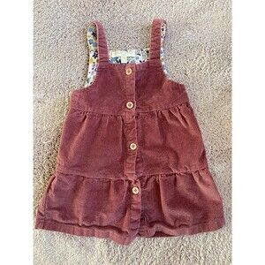baby Girl Dress Corduroy romper dress lined Dark Pink size 24M Chelsea & Violet
